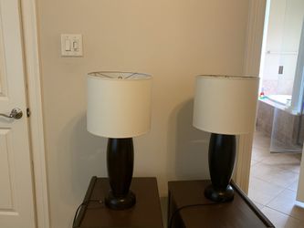 Solid wood lamps - 2 in quantity