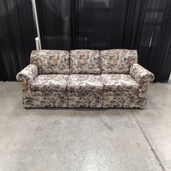 Lane Furniture Multi-Color Floral Pattern Couch with Rolled Arms