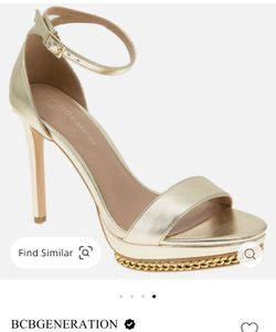 gold BCBG heels 