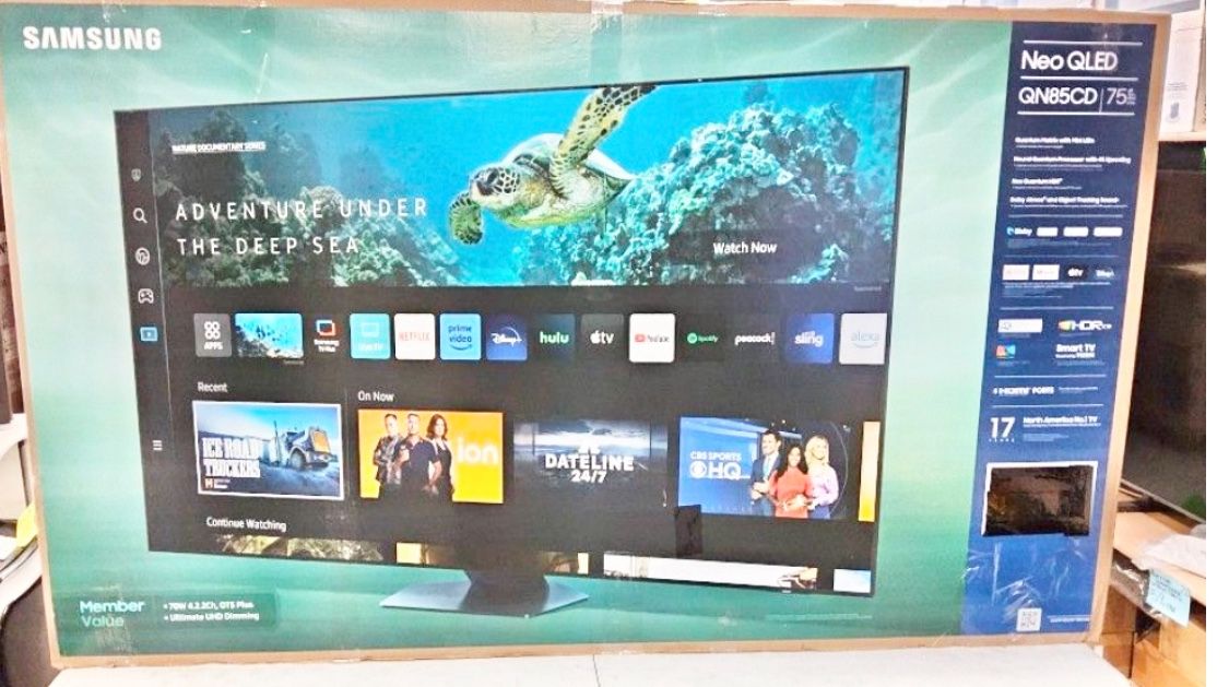 75 Samsung Tv Qn85 Smart 4k HDTV 6 Month Warranty Free Delivery