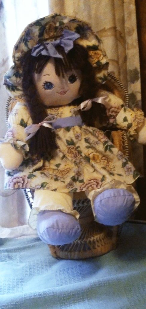 Holly HOBBY Doll Sitting On WICKER ChAIR