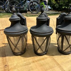 (3) OUTDOOR LIGHT FIXTURES - $60