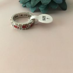 Engraved Paw Print Ring, Size 7