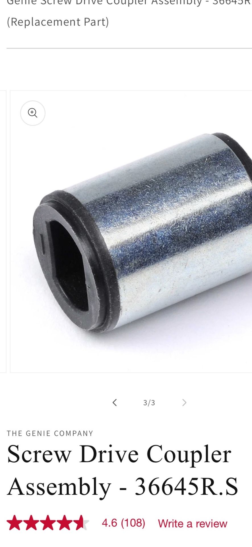 Genie Garage Door Opener Coupler 36645R.S