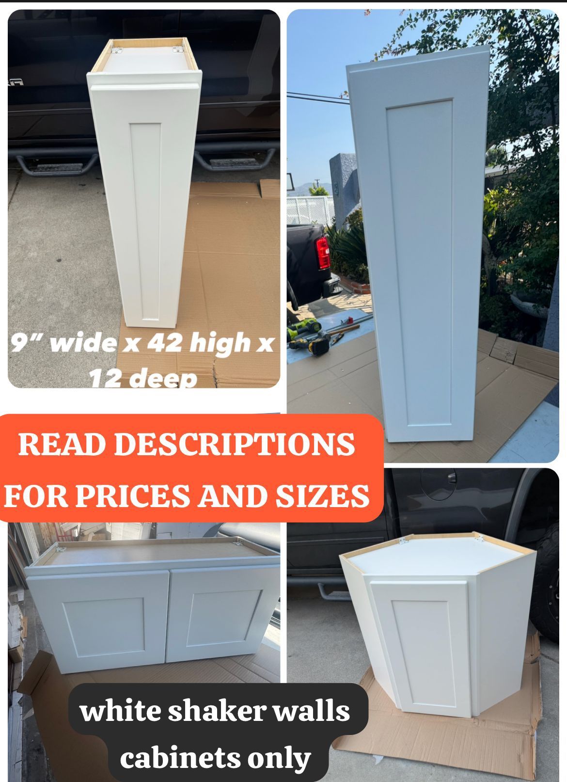 KITCHEN WALL CABINETS! NEW! white shaker! Liquidation sale! Prices are ...