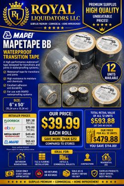 Mapei Mapetape BB Waterproof Transition Tape 6"x50'