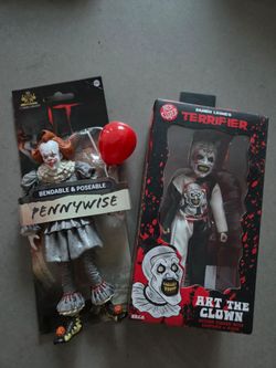 Pennywise Bendable and Poseable Action Figure, Collectable and Terrifier x Ben Cooper - 6" Clothed Figure - Art the Clown Costume Figure