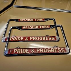 1950's  Vintage License Plate Frame  Chevy Deluxe  Cadillac 