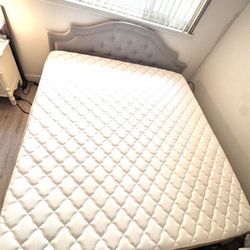 Used King IKEA Brimnes Bed Frame Mattress Headboard 