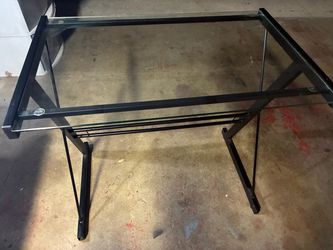 Glass / metal desk , used