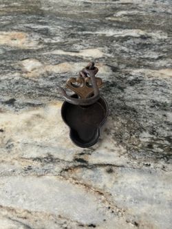 Antique Cast Iron Whale Oil Lamp