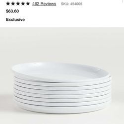 Crate And Barrel Logan Stacking Dinner Plates, Set of 8