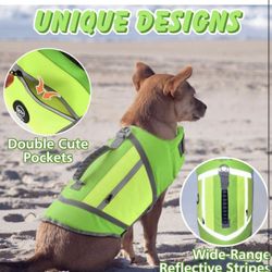 EMUST Dog Flotation Vest, High Visibility Life Vests for Dogs 