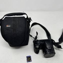 Nikon Coolpix L310 Black Digital Camera 21x Zoom 14.1 Megapixels Tested w/2GB
