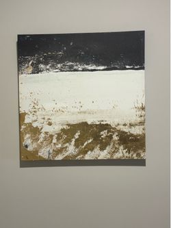 Modern Black, White & Gold Abstract Canvas Art