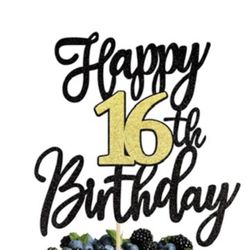 Happy 16th Birthday Cake Topper