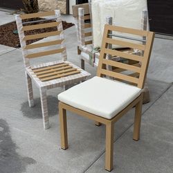 New Cushioned Aluminum Outdoor Dining Chairs - Set Of 4