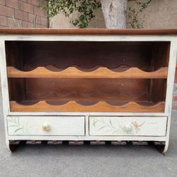 10 Bottle Wine Rack / Cabinet Country Drangonfly Butterfly