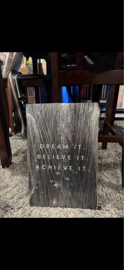 Motivational “Dream It, Believe It, Achieve It” Wall Art