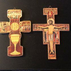 2 Crucifixes Christian Catholic Jesus cross made in Italy