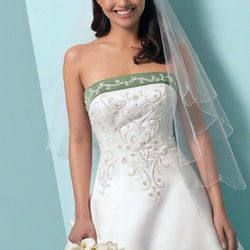 Alfred Angelo Wedding Dress - style 1612 Celadon Green size 10 no alterations--in-person sale cash only