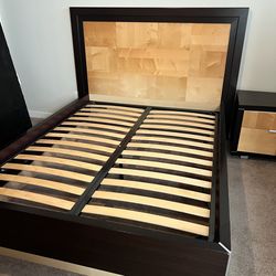 Four Hands Queen Bed Frame (no mattress), One Nightstand, 6 Drawer Dresser