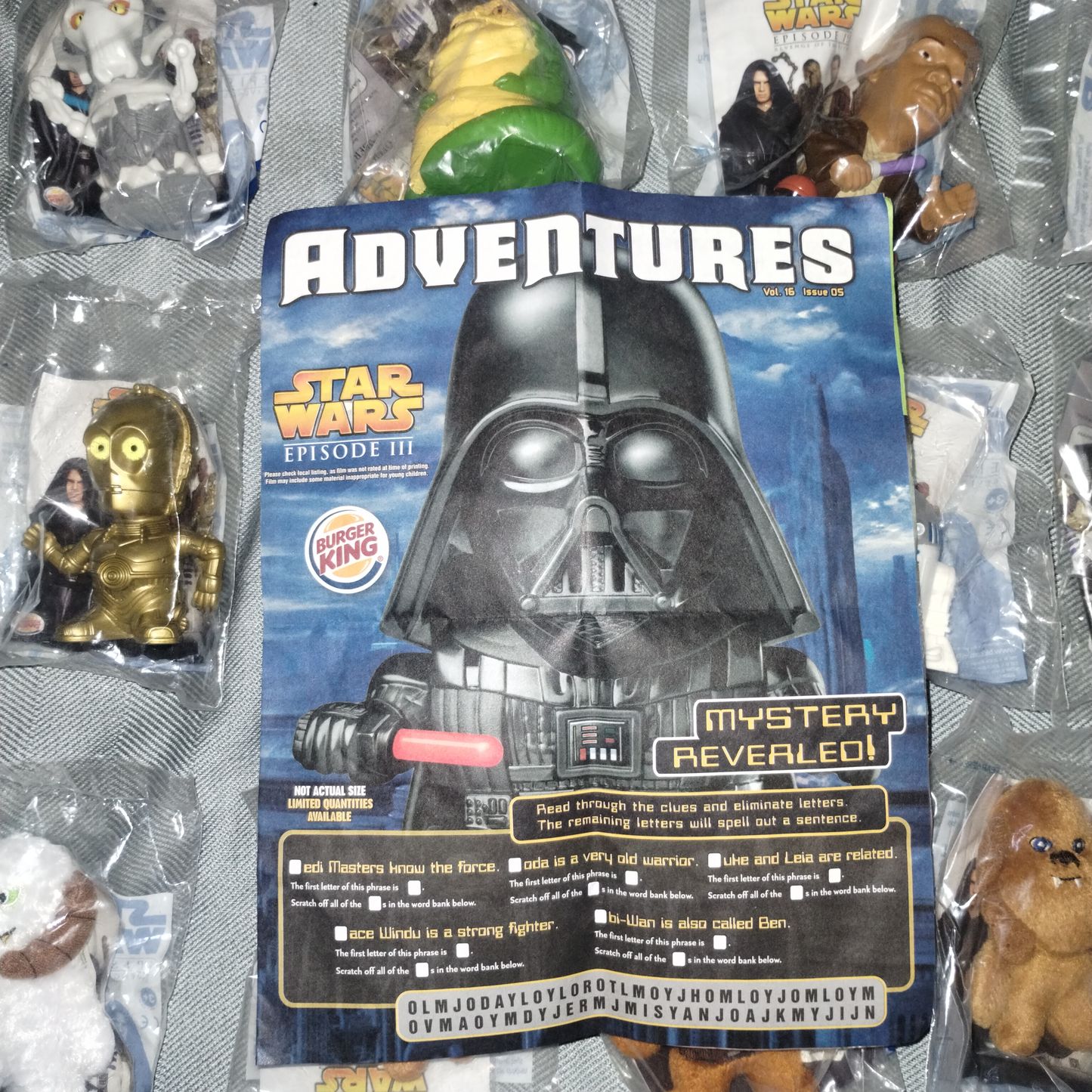 Star Wars Revenge of the Sith BK Toy Set – 31 Sealed + Checklist – Extra Vader