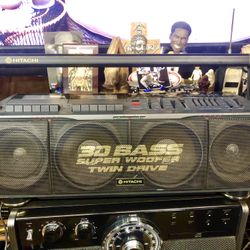 Hitachi boombox 3d super woofer Japan For Parts Or Repair