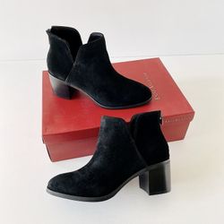 ✨New ENZO ANGIOLINI Jainn Suede Heel Booties Black Womens Size 7M