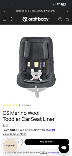 G5 Merino Wool Toddler Car seat Liner