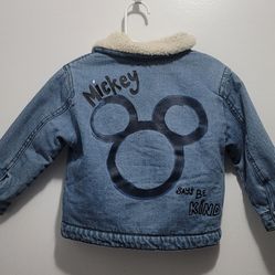 Zara Mickey Mouse Unisex Denim Jacket 12- 18 Months