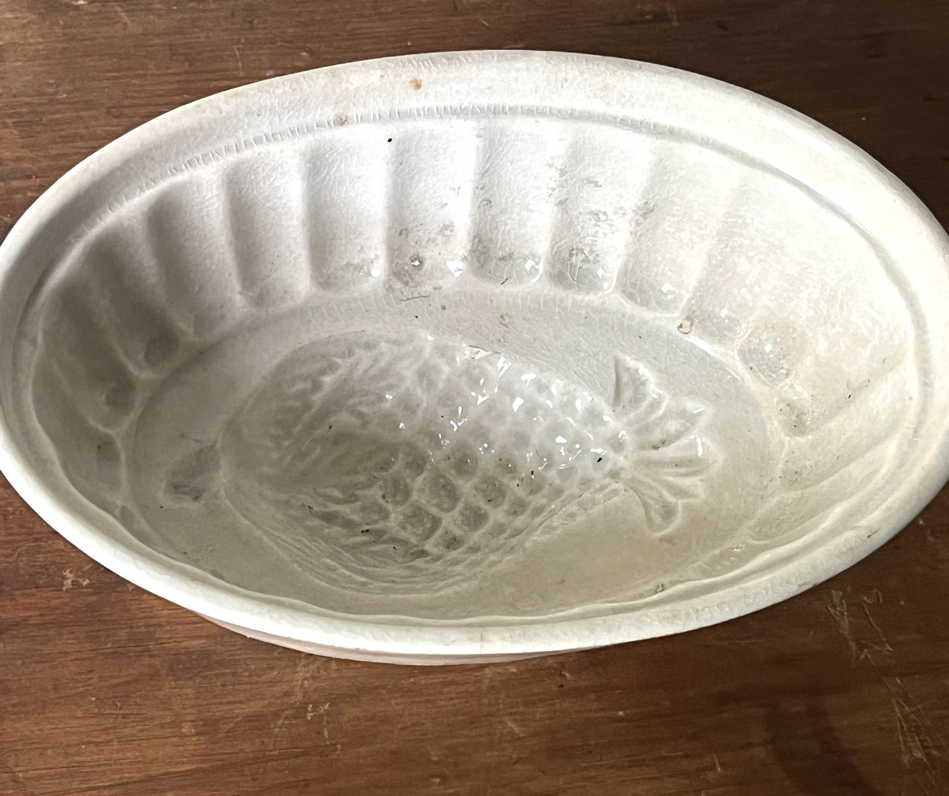 Antique Ironstone Cooking Mold. 1800s. Pineapple