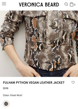 FULHAM PYTHON VEGAN LEATHER JACKET