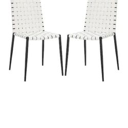 Safavieh  Rayne Contemporary/Modern Genuine Leather Dining Side Chair (Metal Frame