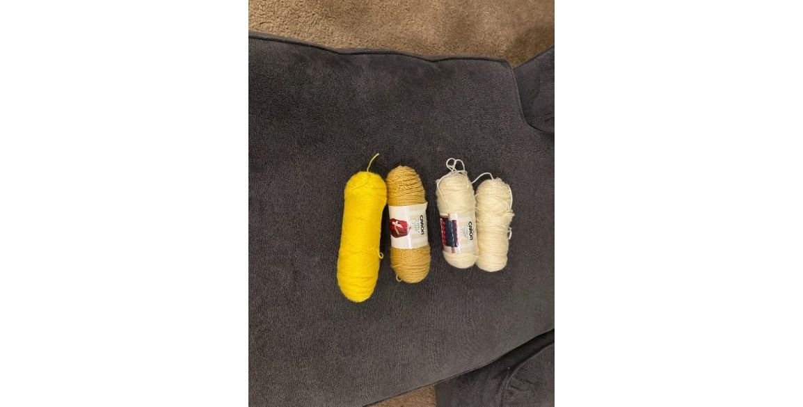 Caron Golds And Off White Yarn