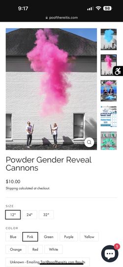 Gender Reveal Powder Poppers - Pink