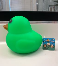 Laffy Quacks Green Rubber Duck Toy