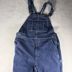 Vintage Style Big Mac Blue Denim Overalls Mens 34x30 Blue Farmer Country #1506