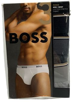 BOSS Men's Classic Regular Fit Cotton Stretch Fabric Power Mini Brief M - 3 PACK