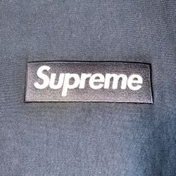 2018 Large Navy Blue Supreme Box Logo Crewneck