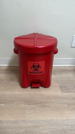 Brand New Biohazard Trash Can + Bags