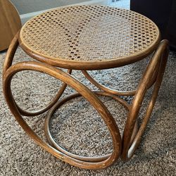 Mid century Bentwood Thonet Stool With Caning