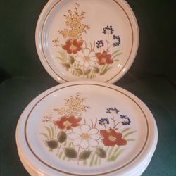 4 Vintage Dinner Plates Mikasa Rustic Garden Set