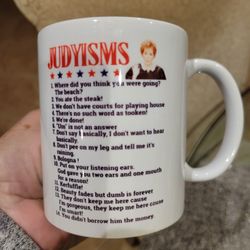 Judge Judy Judyisms Ceramic Coffee Cup. Excellent Condition 