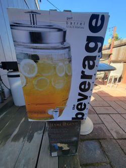 Large 3.3 Gallon glass beverage dispenser