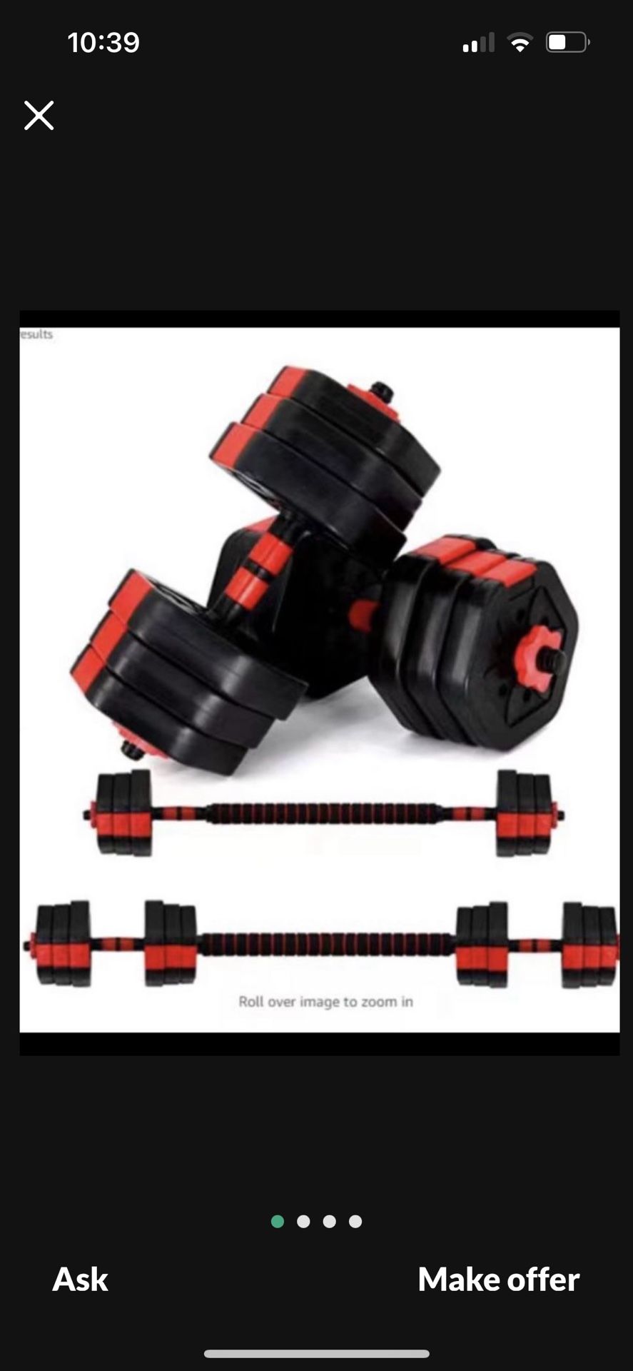 Adjustable Dumbbells 44LBS Total Barbells