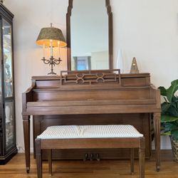 Classic Upright Wooden Piano with Bench