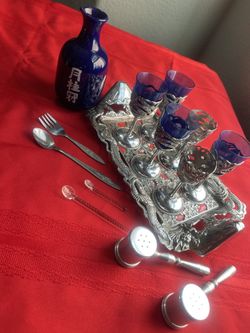 Sake Set And Ornamental Tray 80’s