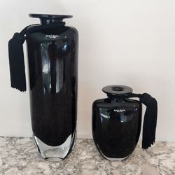 Pair Of Kosta Boda Deep Amethyst Glass Vases, New