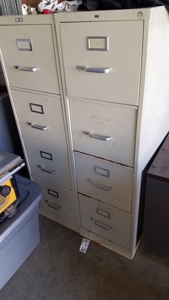 2 4 draw metal file cabinets